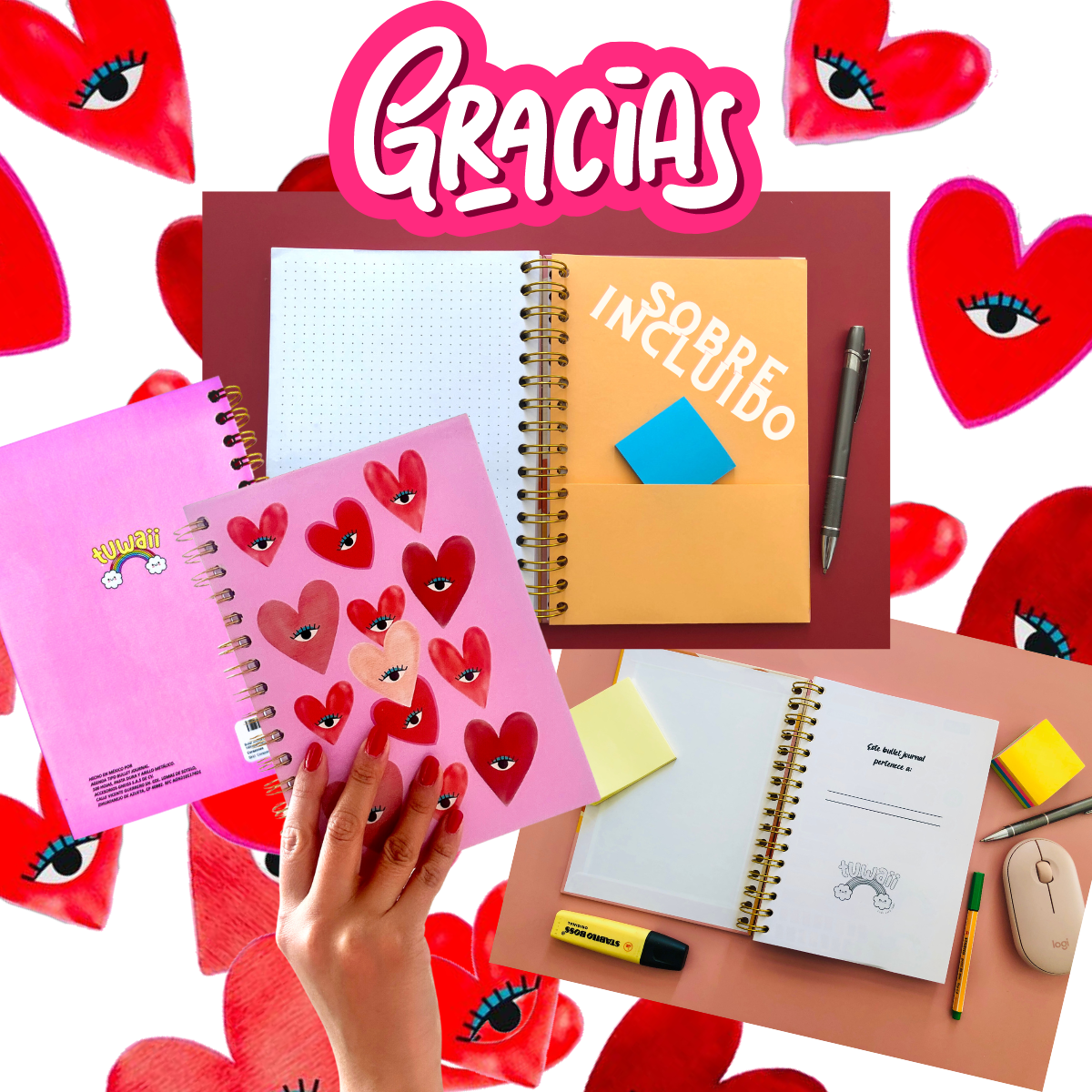 Bullet journal Corazones
