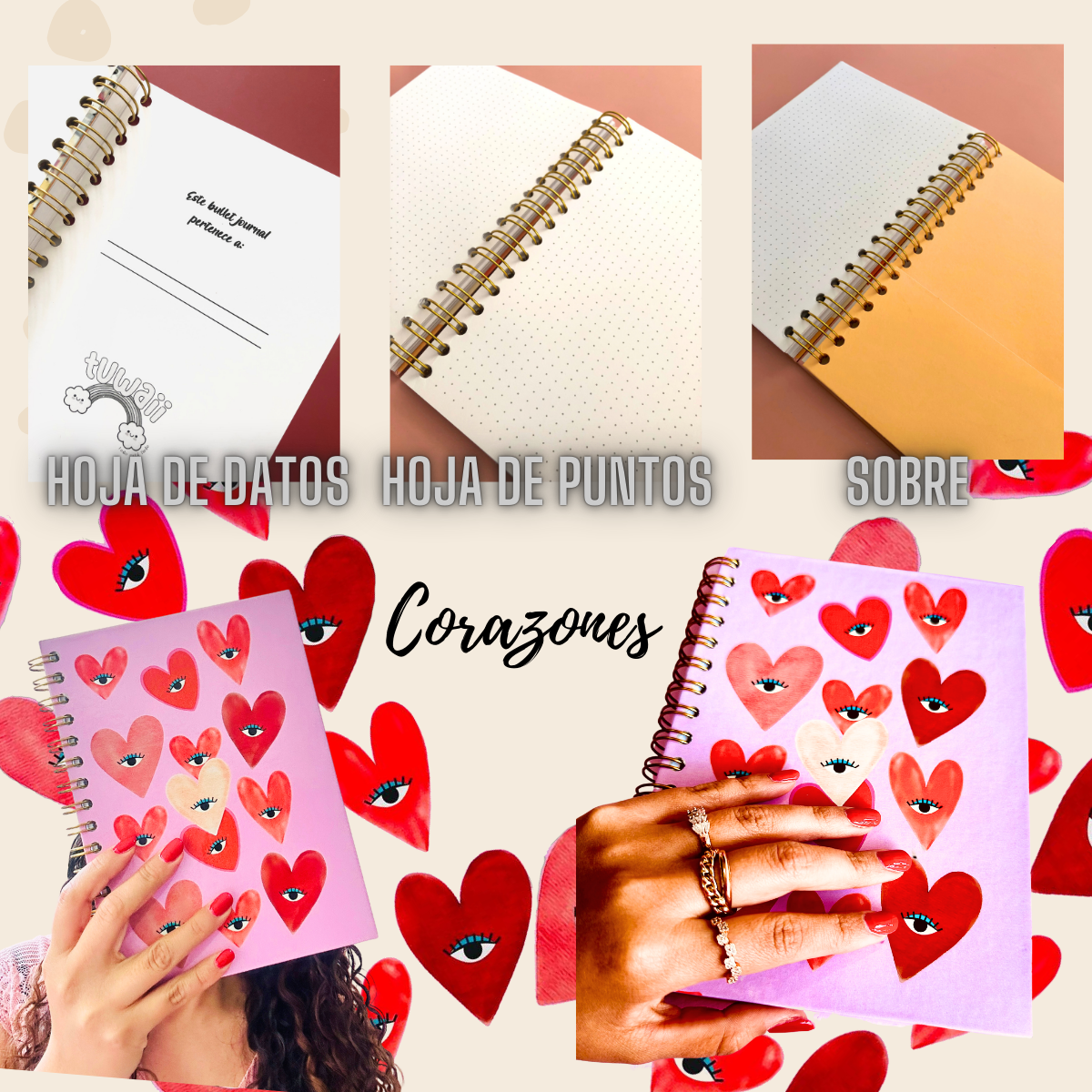 Bullet journal Corazones